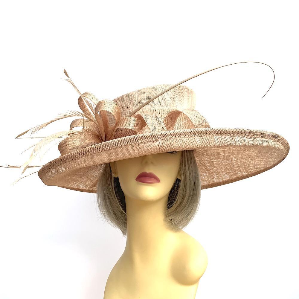 Classic Sinamay Almond Wedding Hat-Fascinators Direct