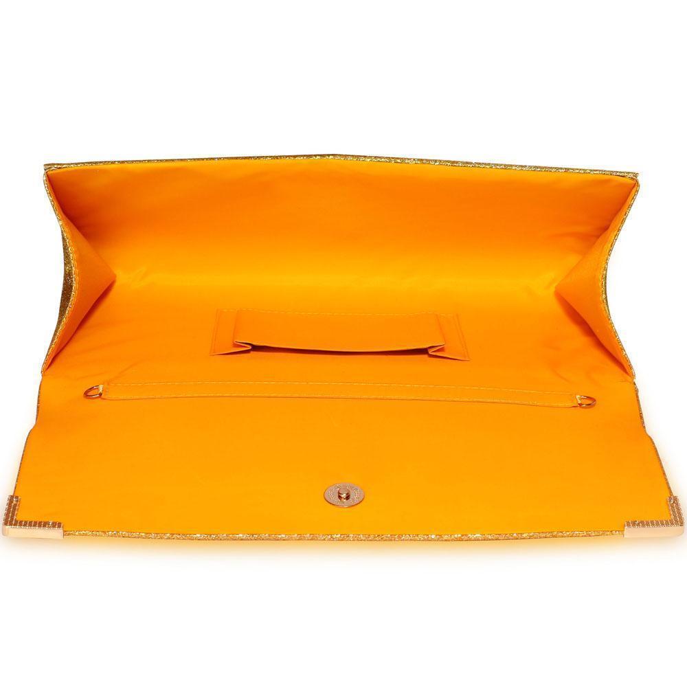 Gold Glitter Clutch Bag-Fascinators Direct