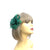 Small Emerald Green Fascinator Clip with Bow & Flower-Fascinators Direct