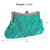 Turquoise Satin Embellished Clutch Bag-Fascinators Direct