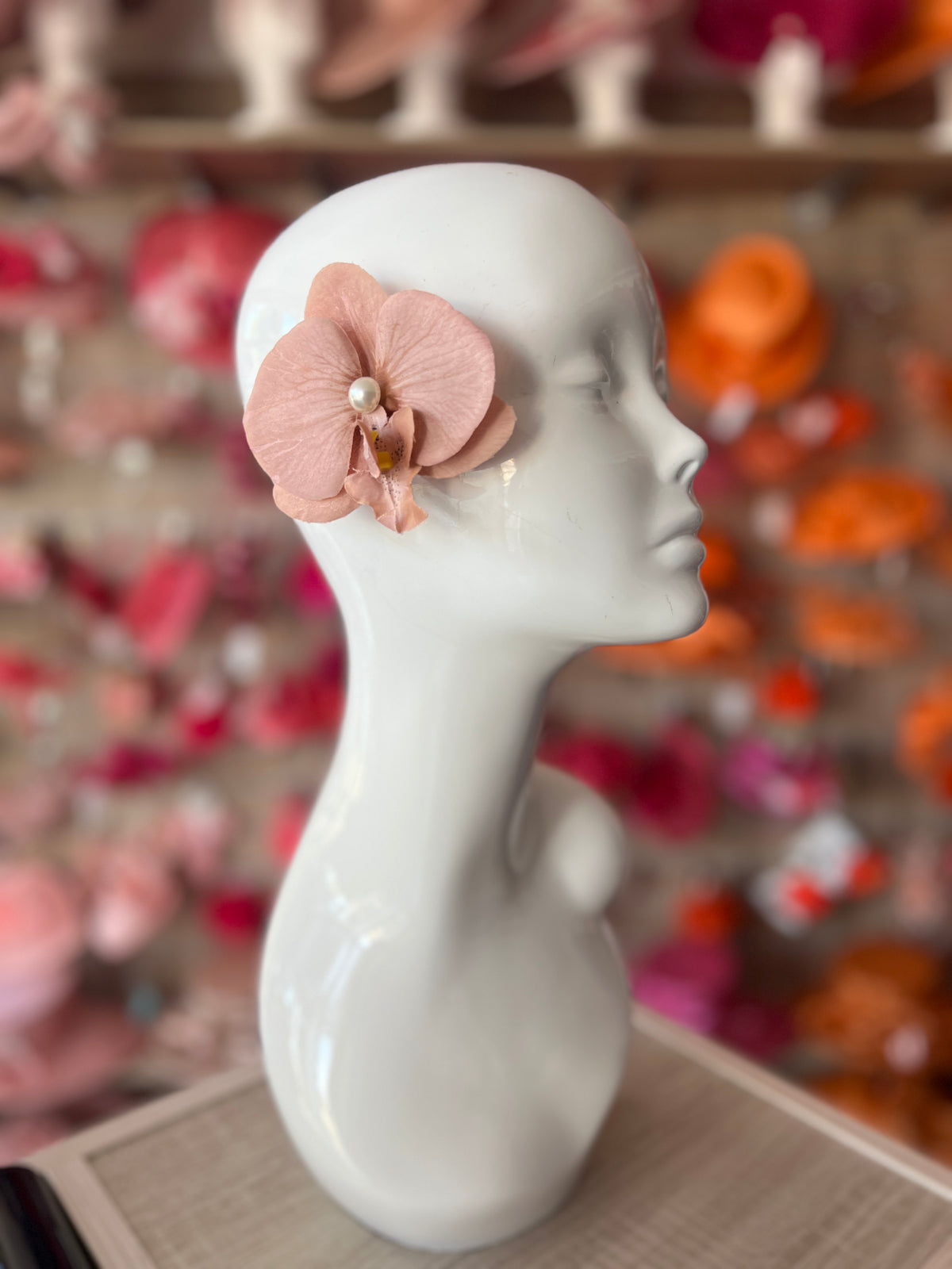 Light Brown Orchid Hair Clip
