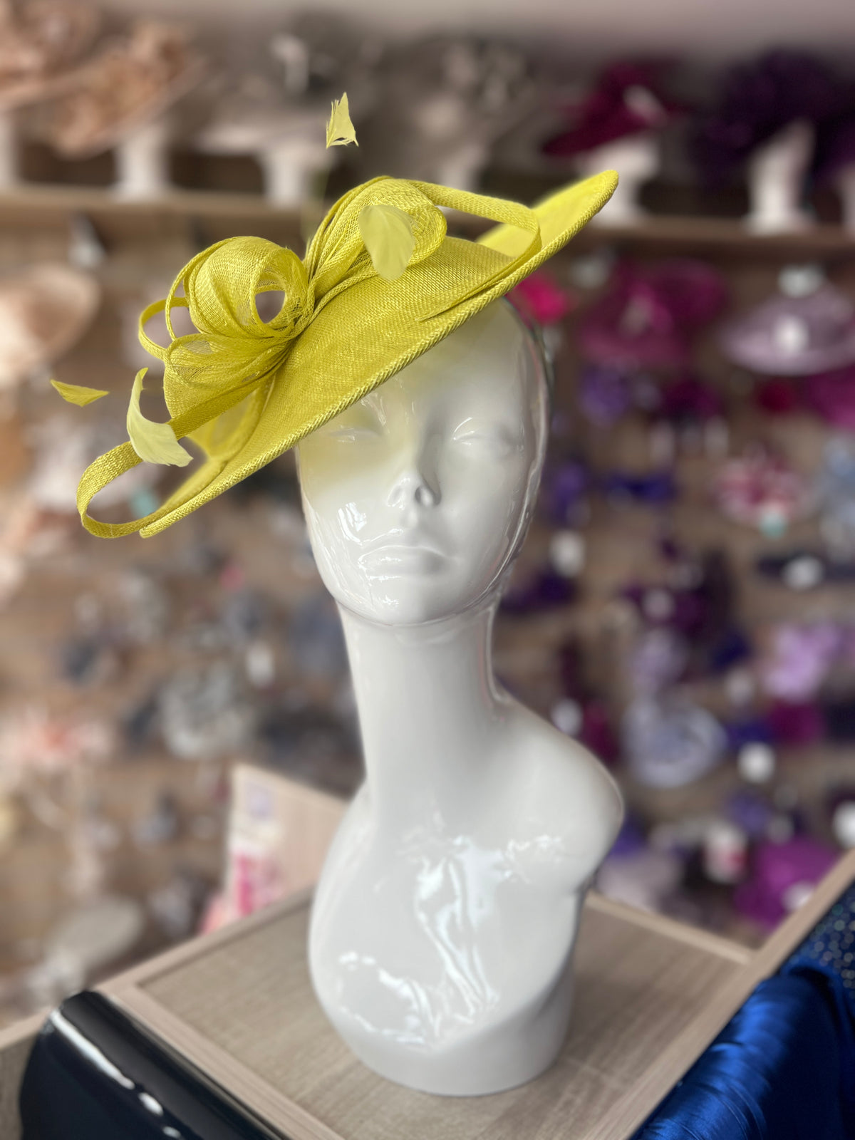 Lime Teardrop Disc Fascinator