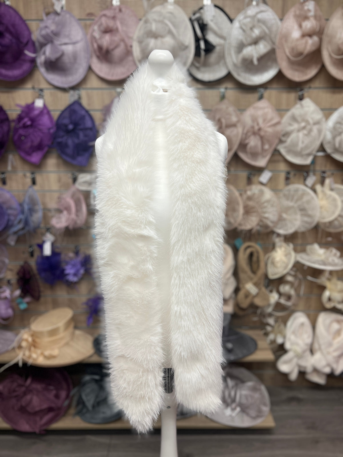 White Faux Fur Scarf