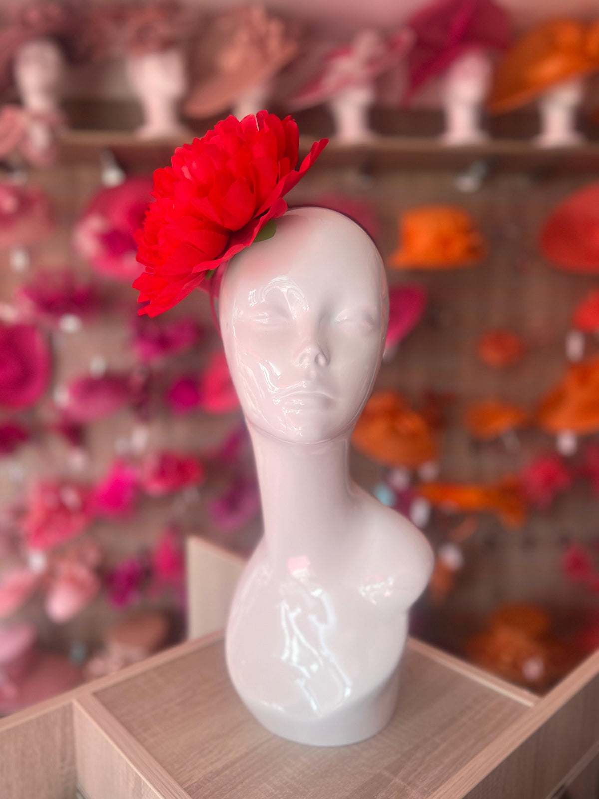 Red Large Peony Flower Headband