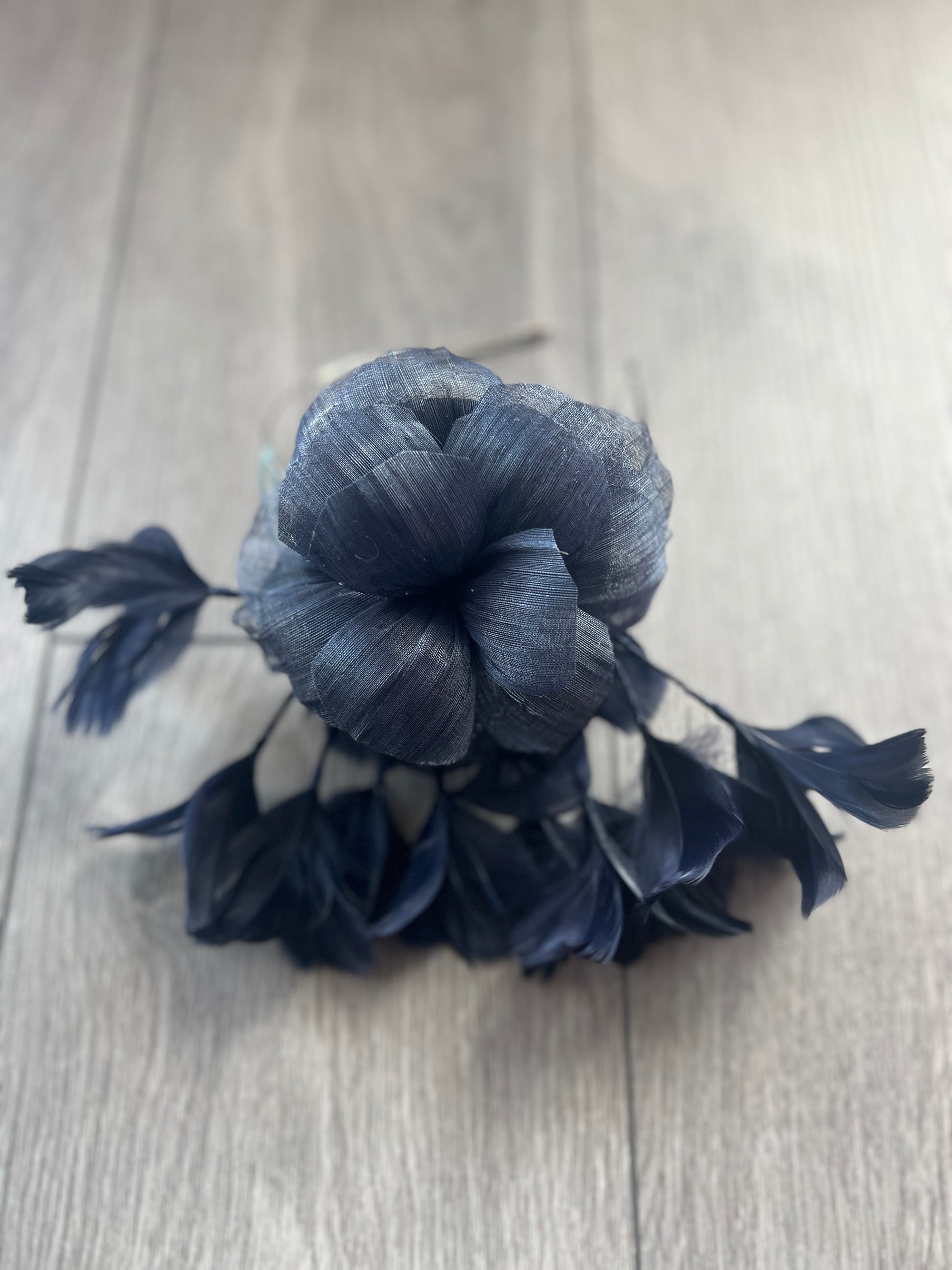Floral Fantasy Navy Headband Fascinator