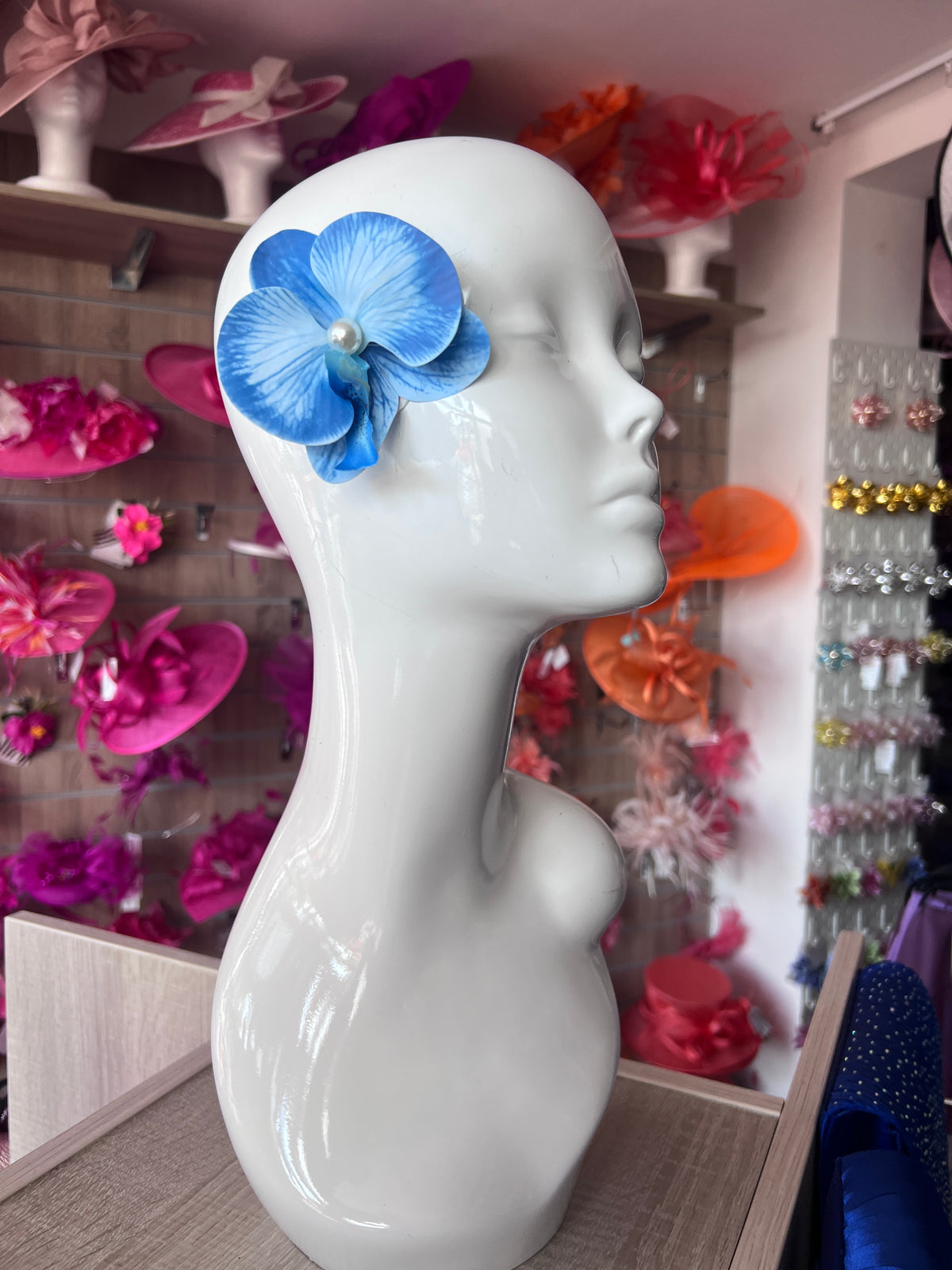 Blue &amp; Pale Blue  Orchid Hair Clip