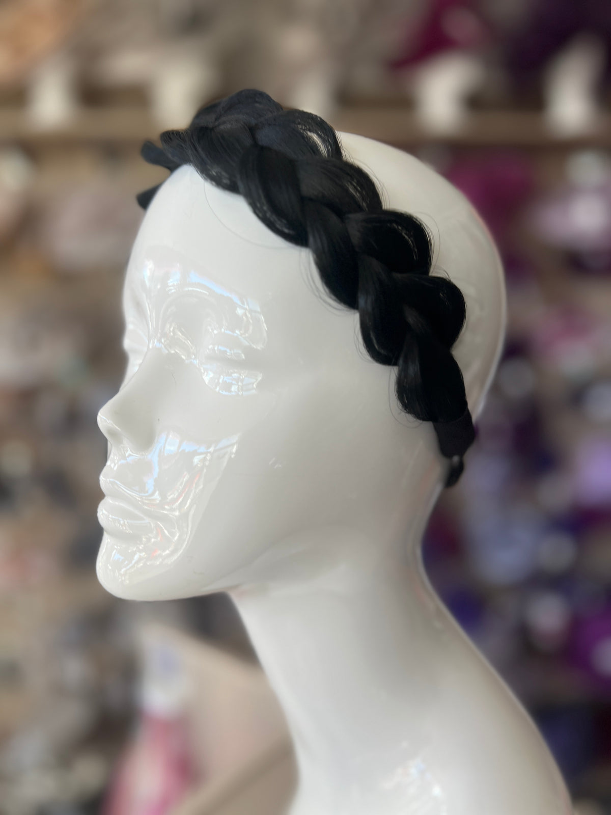 Black Faux Fishtail Braided HeadBand