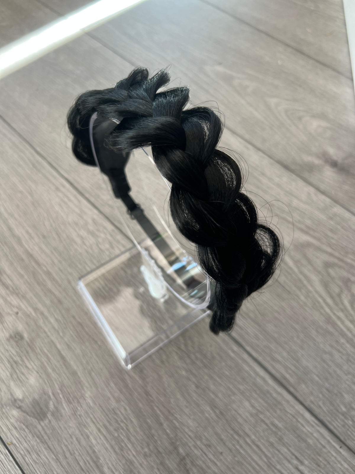 Black Faux Fishtail Braided HeadBand