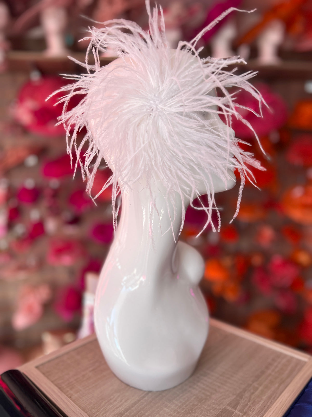 White Wispy Feather  Fascinator Hair Clip