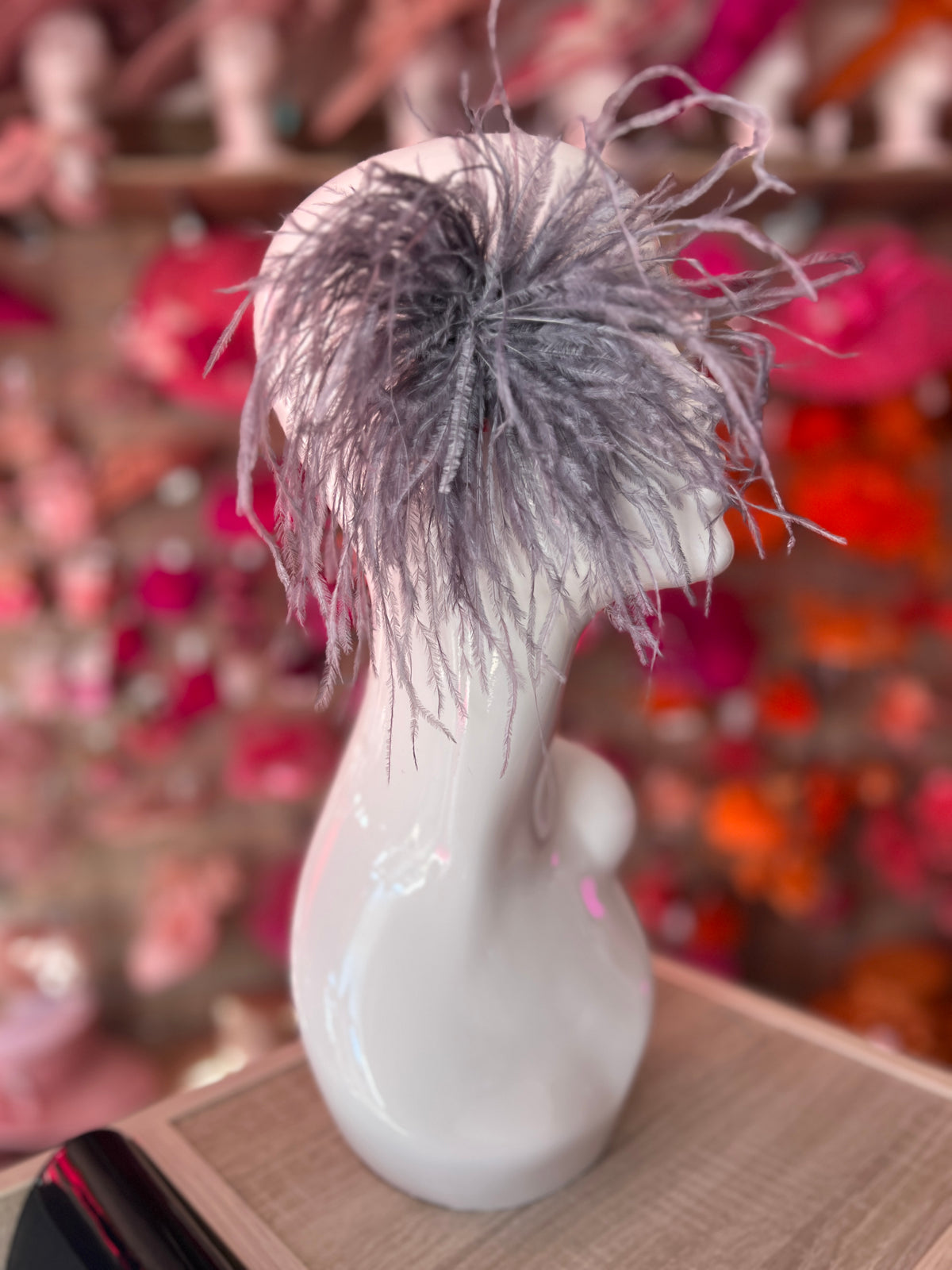 Grey Wispy Feather  Fascinator Hair Clip