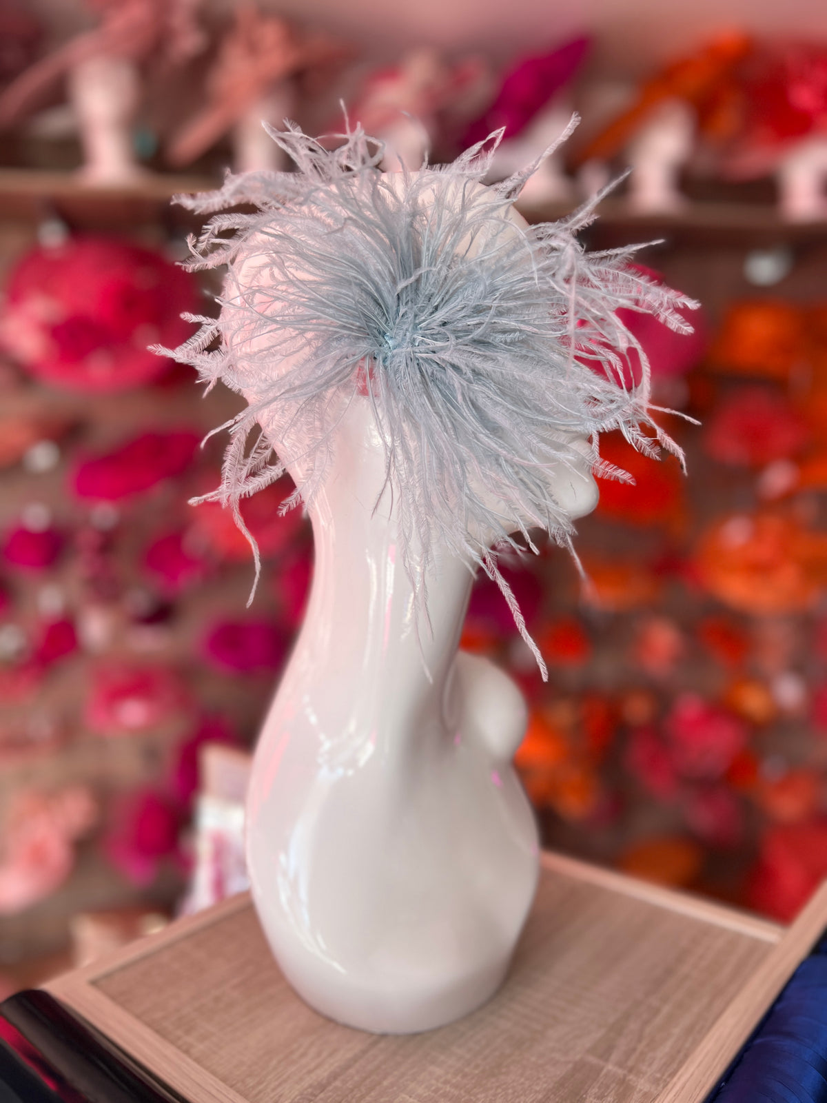 Duck Egg Blue Wispy Feather  Fascinator Hair Clip