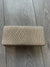 Gold Pleated glitter Box Clutch Bag