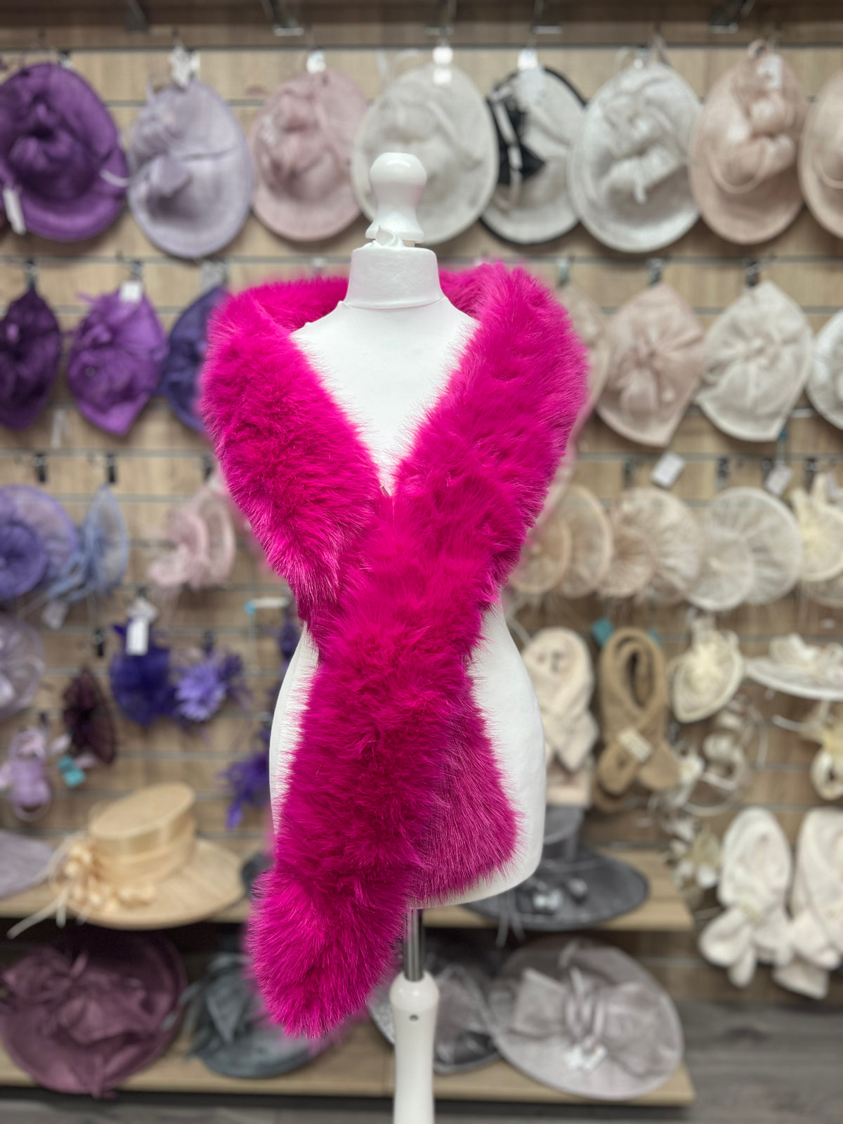 Fuchsia Pink Faux Fur Scarf