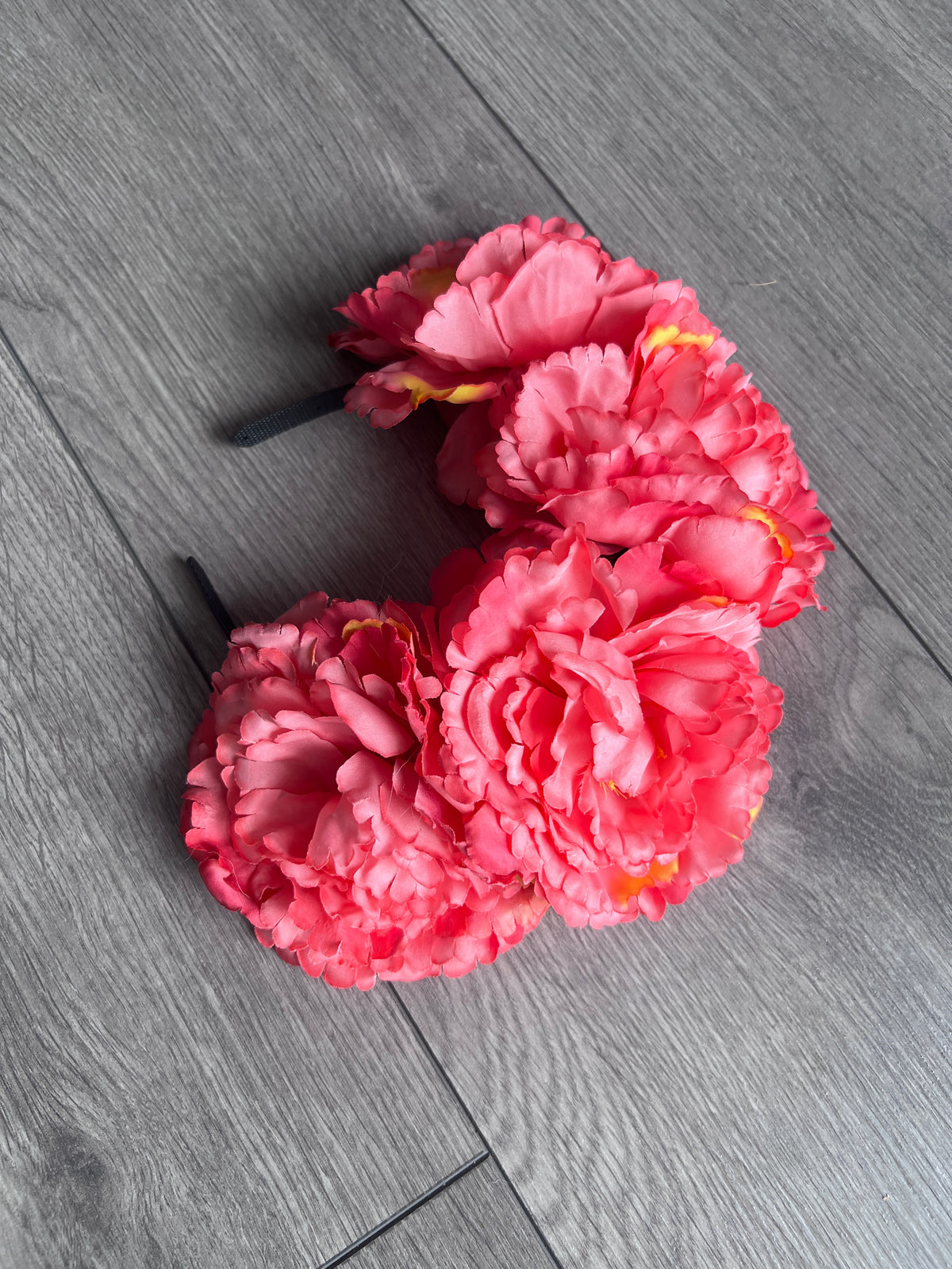 Bright Pink Peony flower Crown Headband