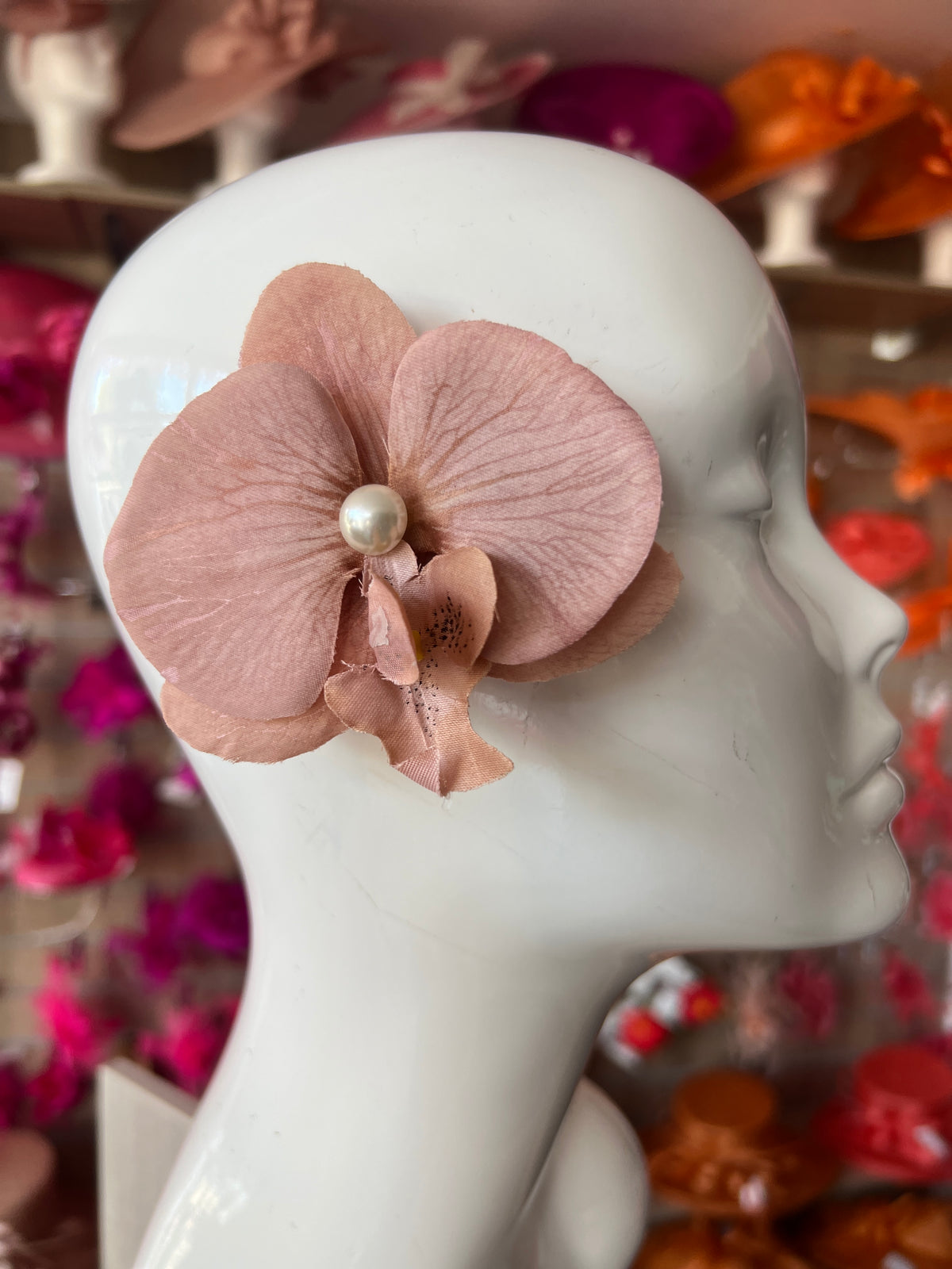Light Brown Orchid Hair Clip