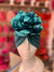 Teal Turban With Large Satin Flower