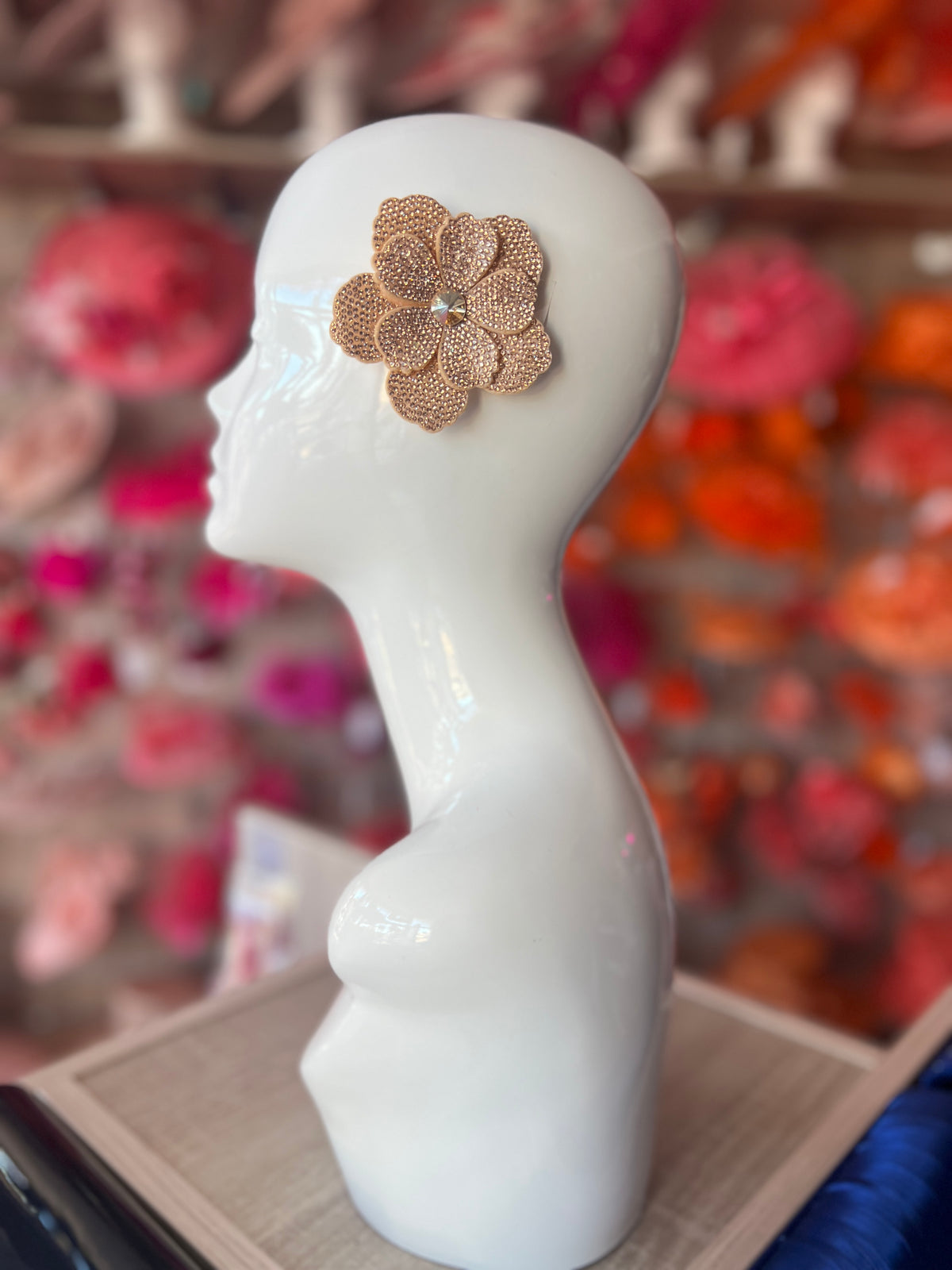 Gold Diamante Small Flower Hair Clip