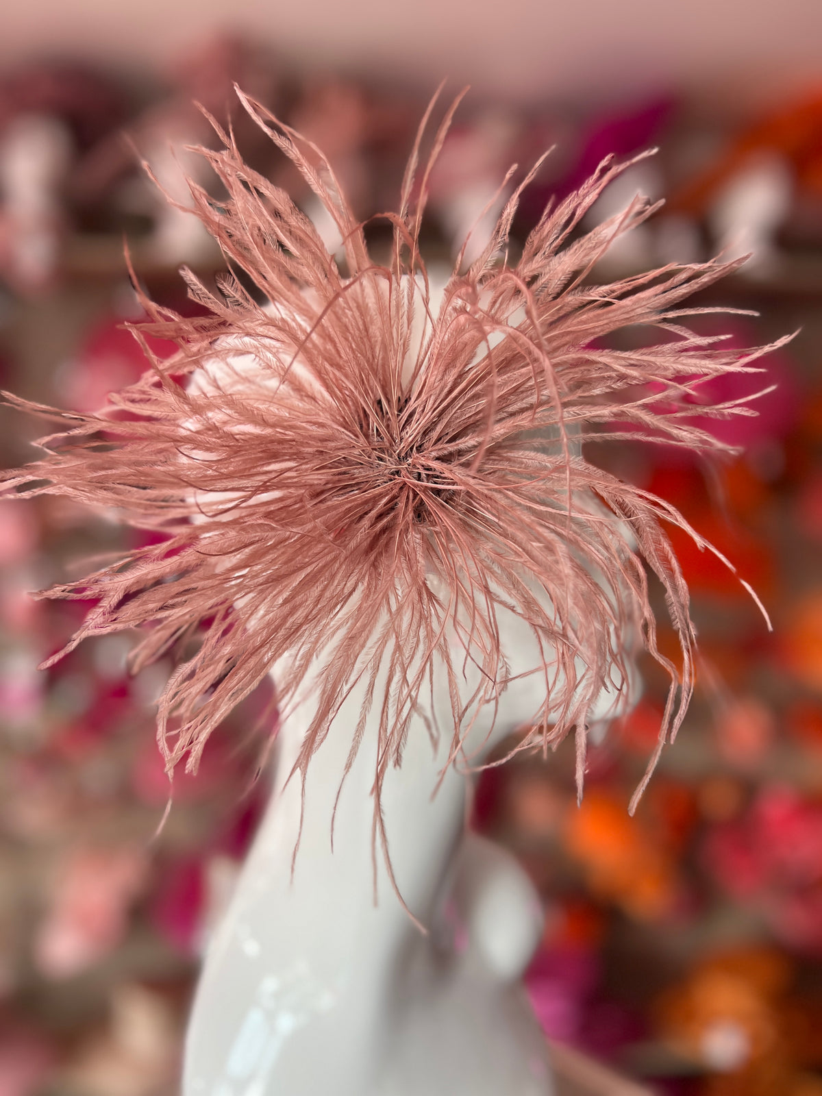 Dusky Pink Wispy Feather  Fascinator Hair Clip