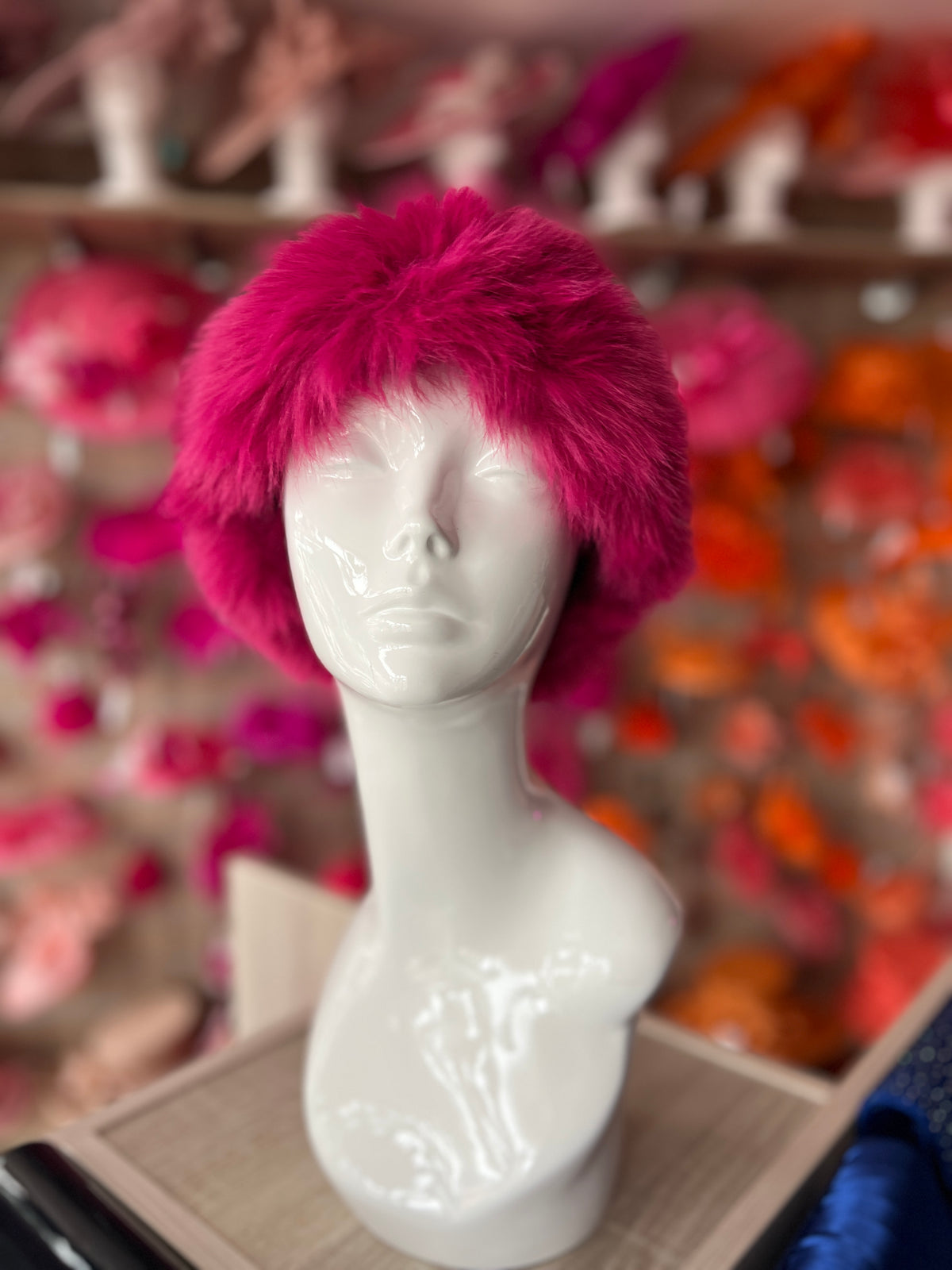 Raspberry Fur Winter Hat