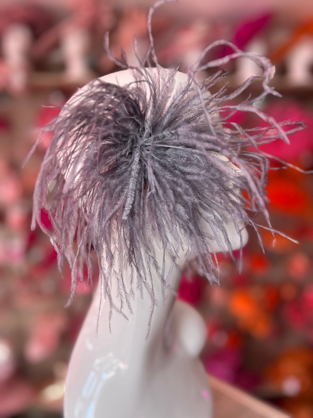 Grey Wispy Feather  Fascinator Hair Clip