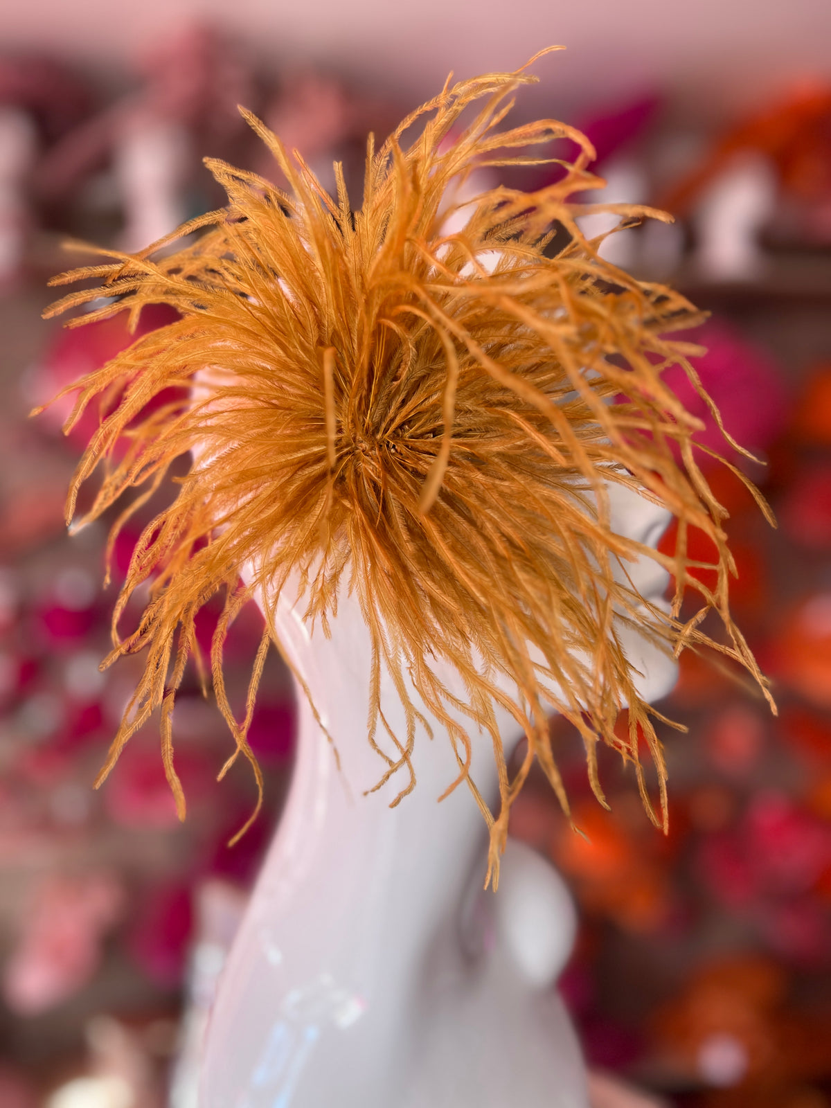 Mustard Wispy Feather  Fascinator Hair Clip
