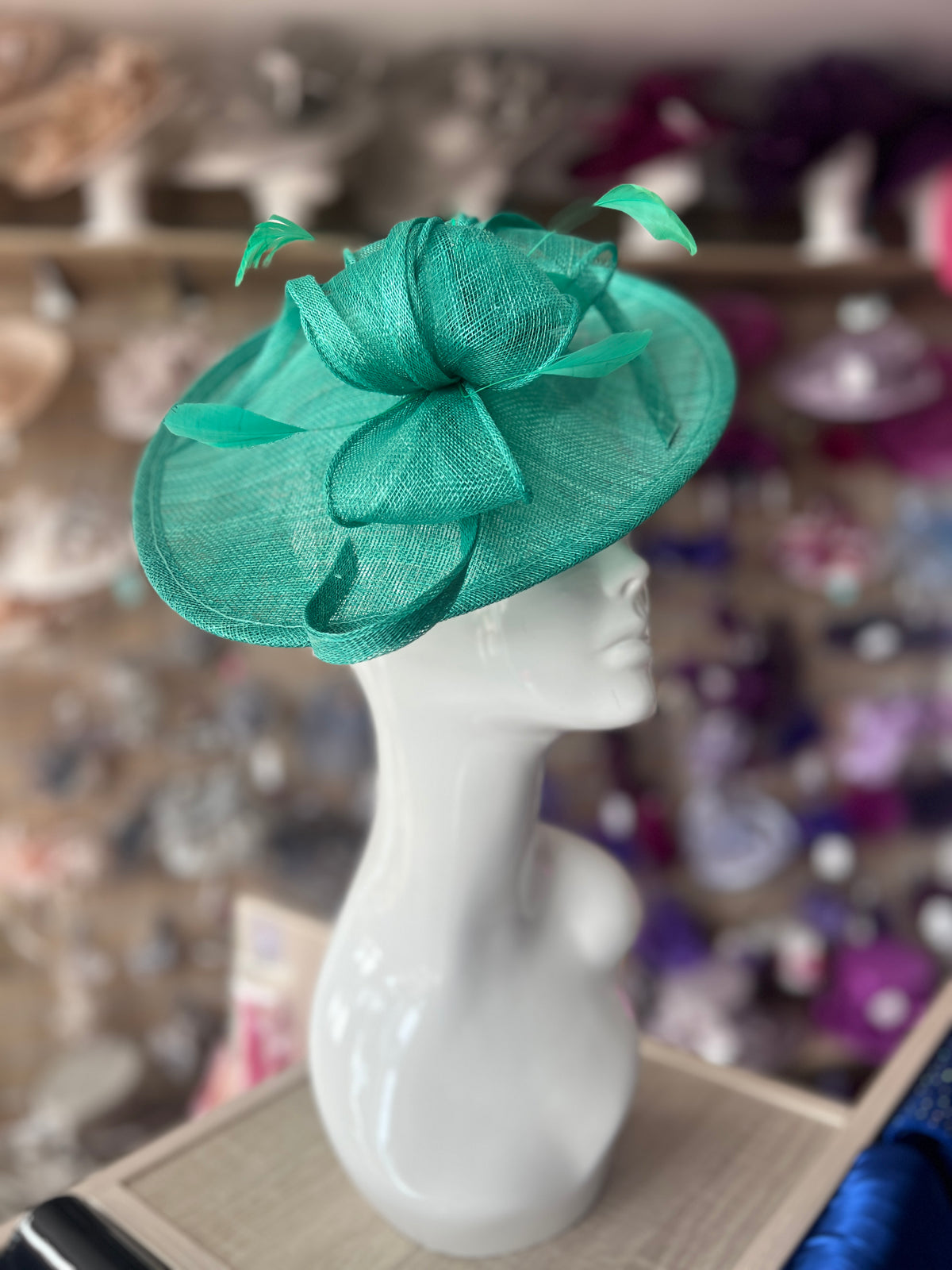 Jade Teardrop Disc Fascinator