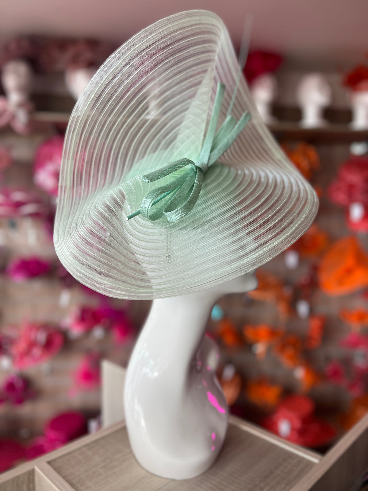 Aqua Crinoline Hatinator with Bow