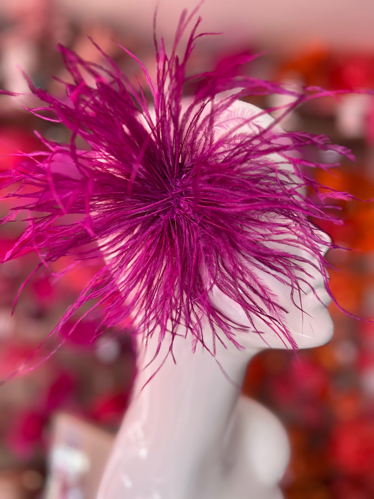 Grape Wispy Feather  Fascinator Hair Clip