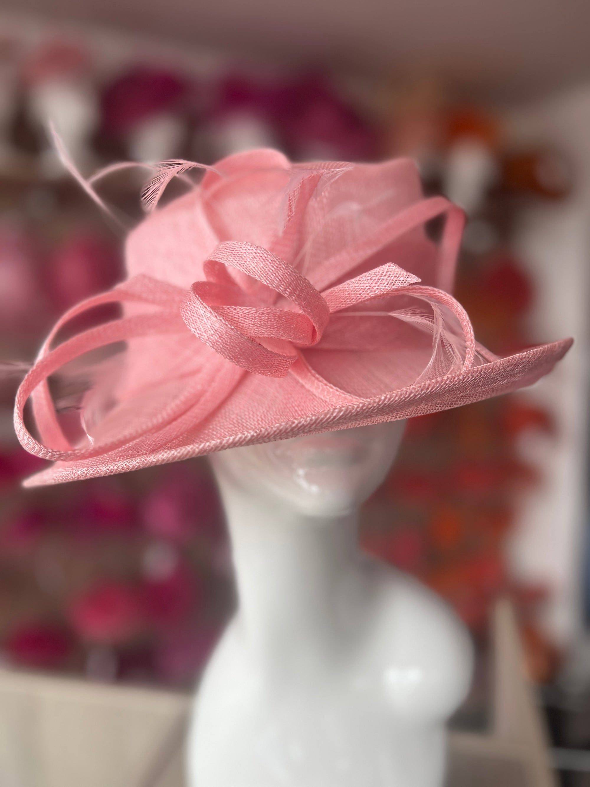 Short Brim Girly Pink Occasion Hat