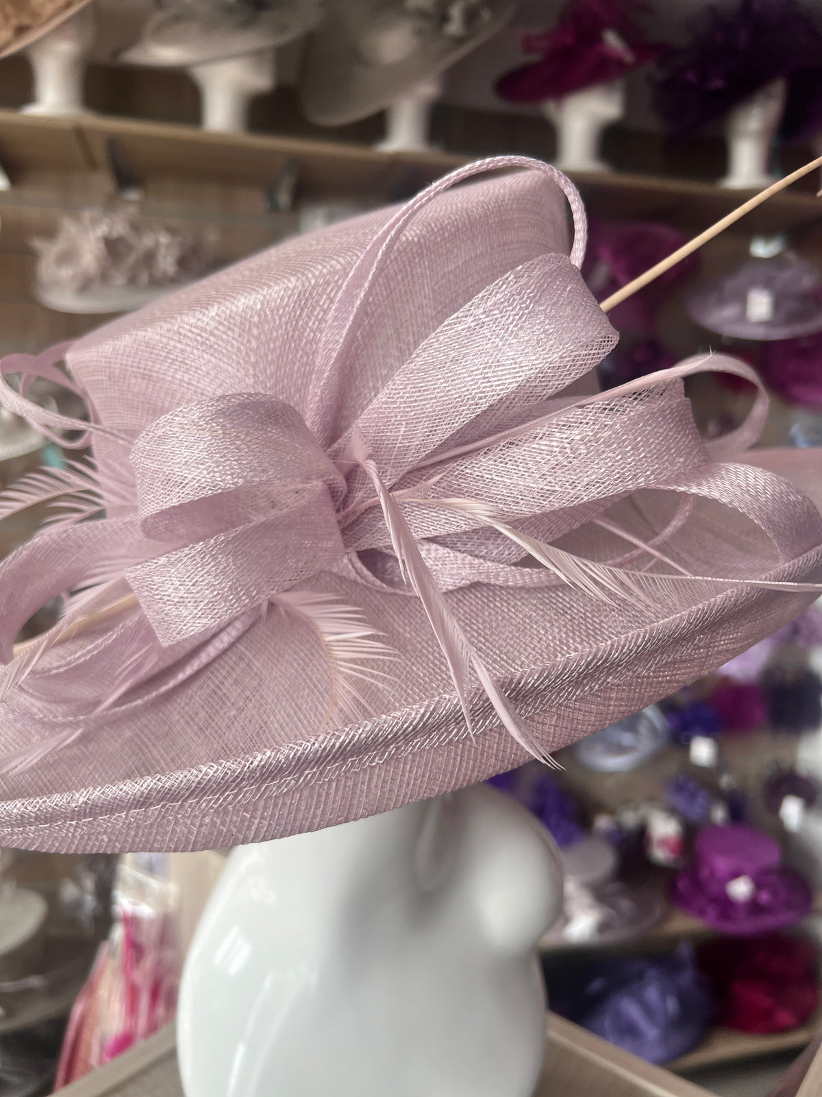 Classic Sinamay Orchid Wedding Hat