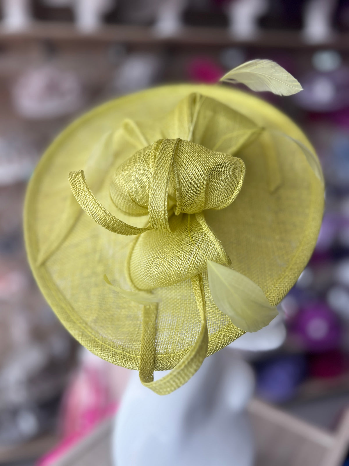 Lime Teardrop Disc Fascinator