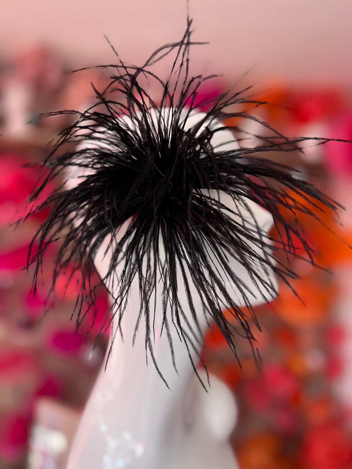 Black Wispy Feather  Fascinator Hair Clip