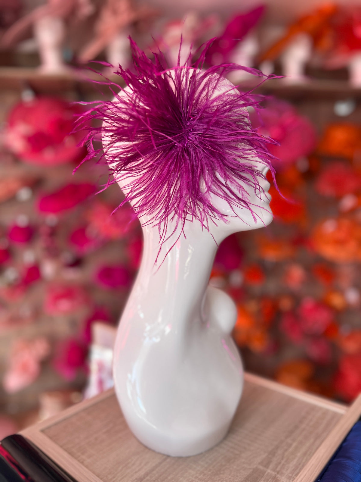Grape Wispy Feather  Fascinator Hair Clip