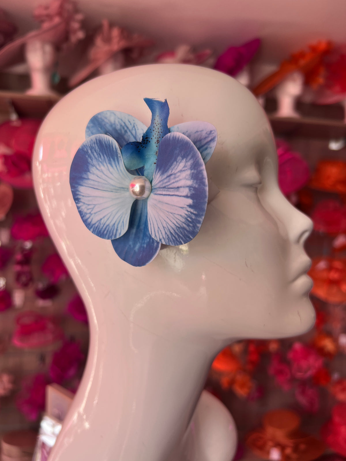 Blue &amp; Pale Blue  Orchid Hair Clip