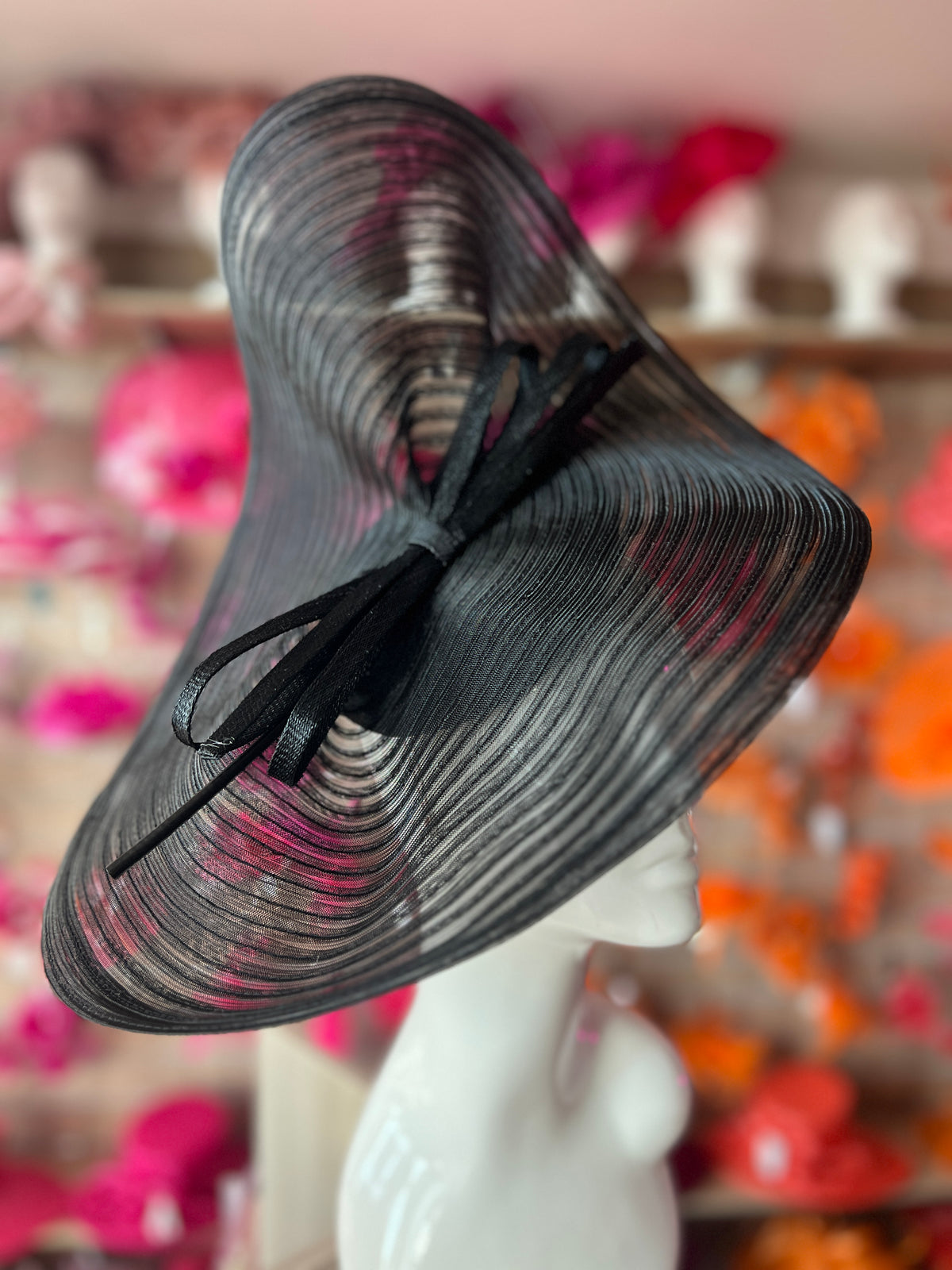 Black Crinoline Hatinator with Bow