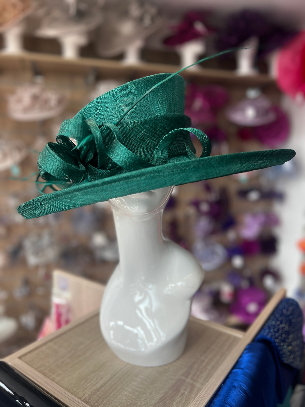 Classic Sinamay Emerald Green Wedding Hat