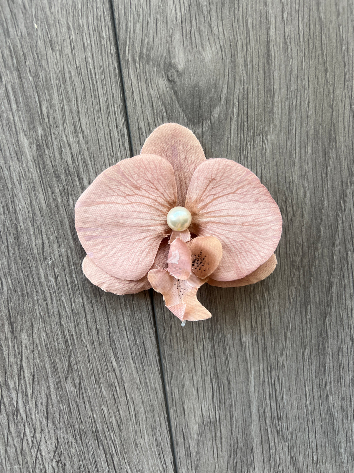 Light Brown Orchid Hair Clip