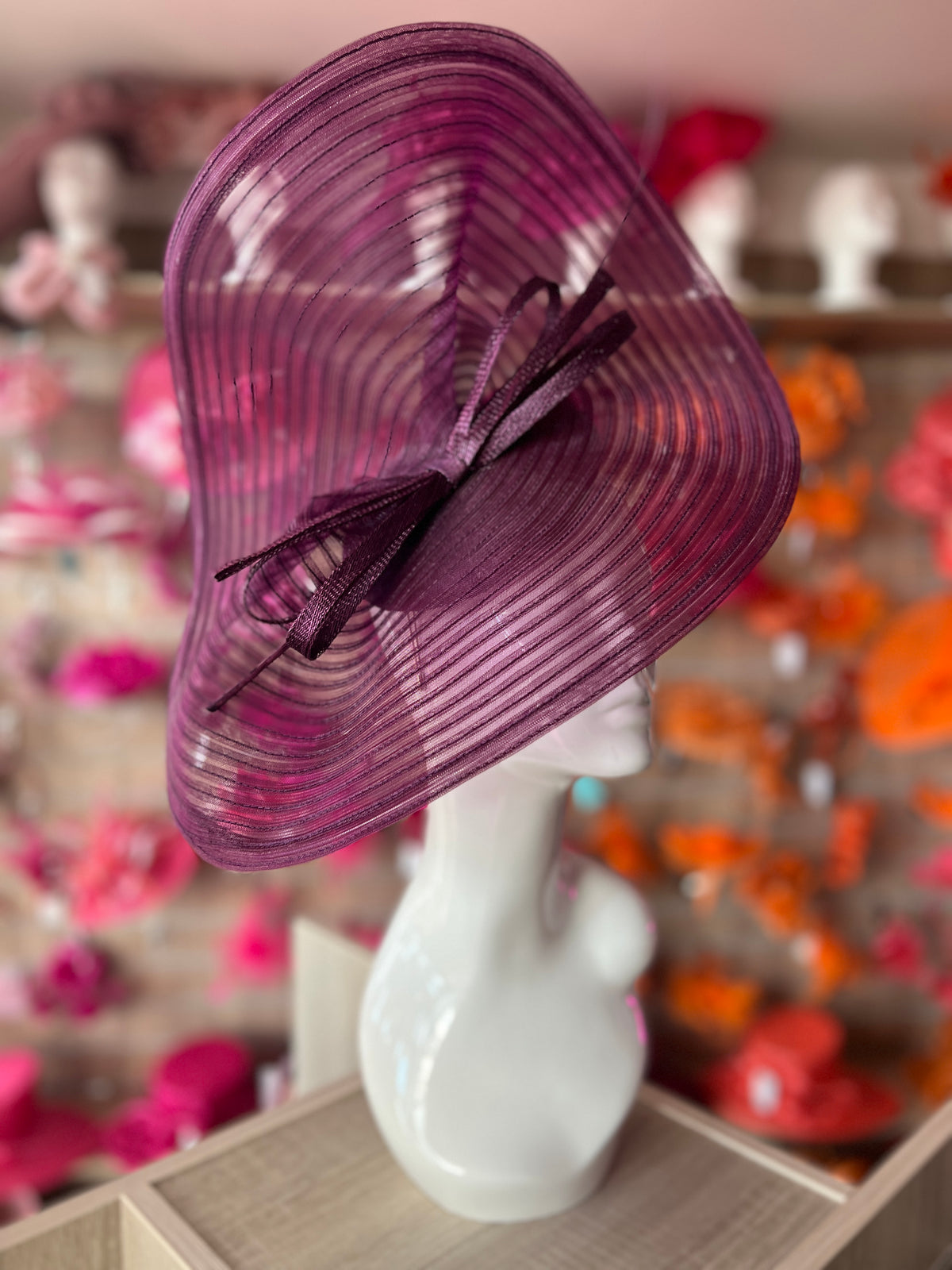 Blackcurrant Crinoline Hatinator with Bow