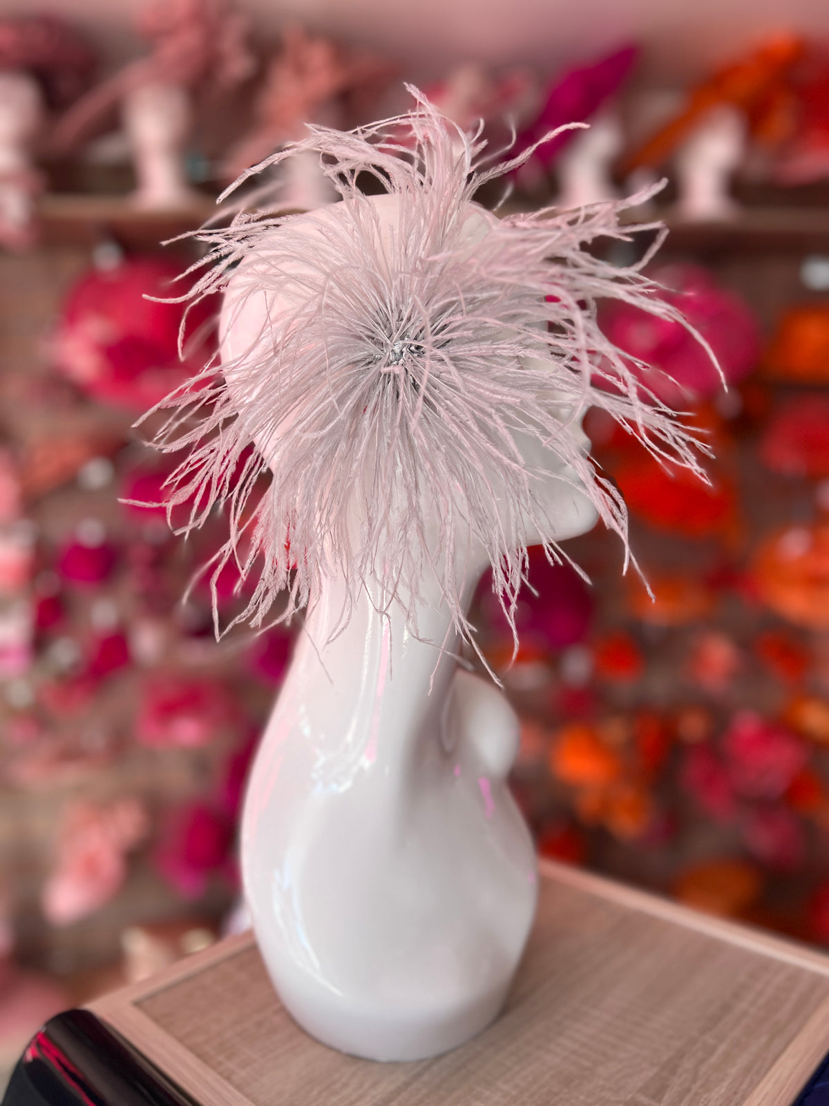 Silver Wispy Feather  Fascinator Hair Clip