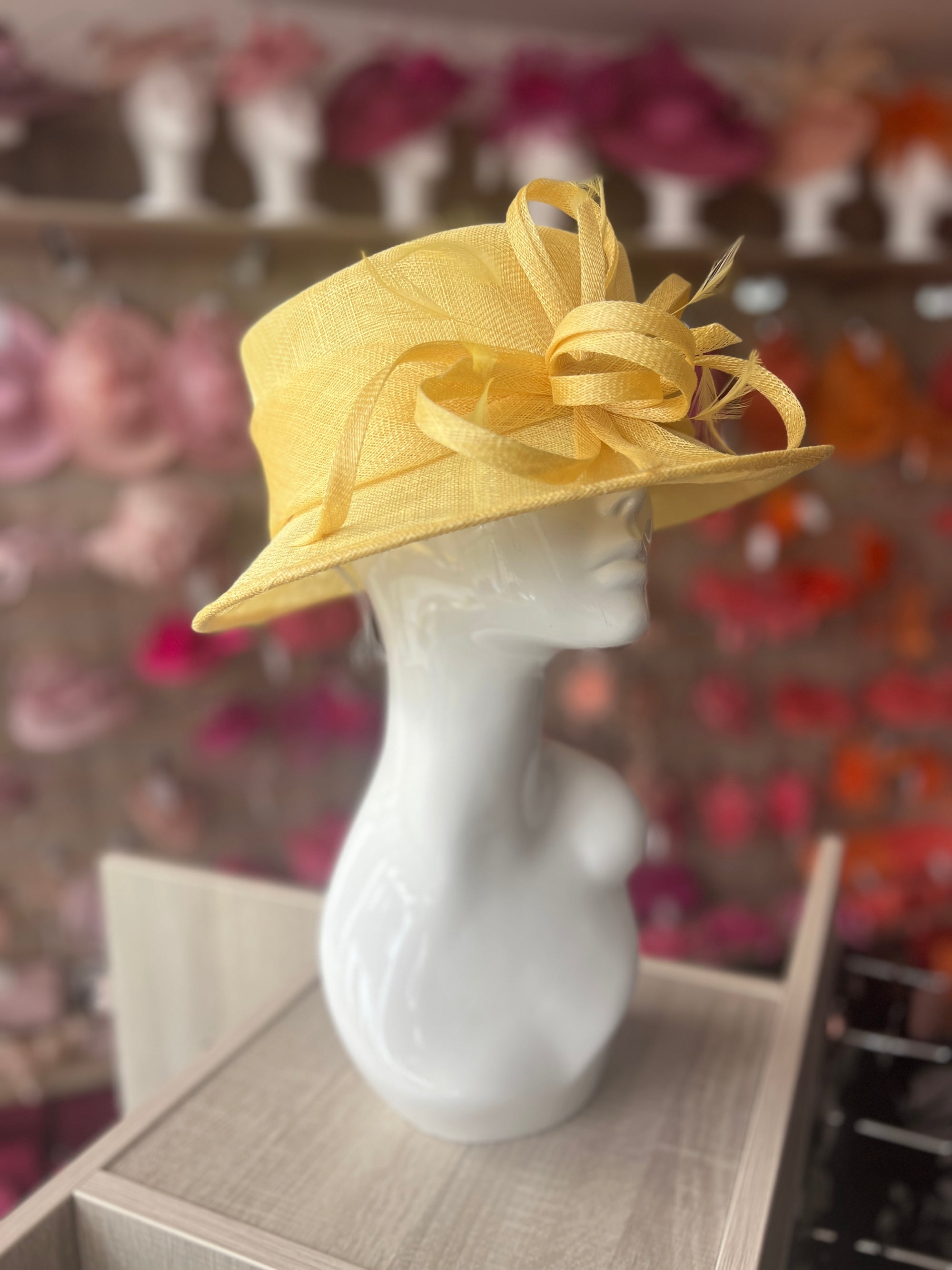 Short Brim Lemon Occasion Hat