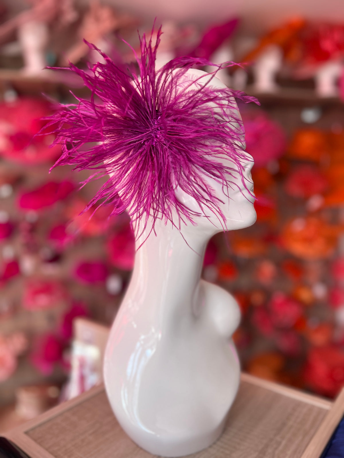 Grape Wispy Feather  Fascinator Hair Clip