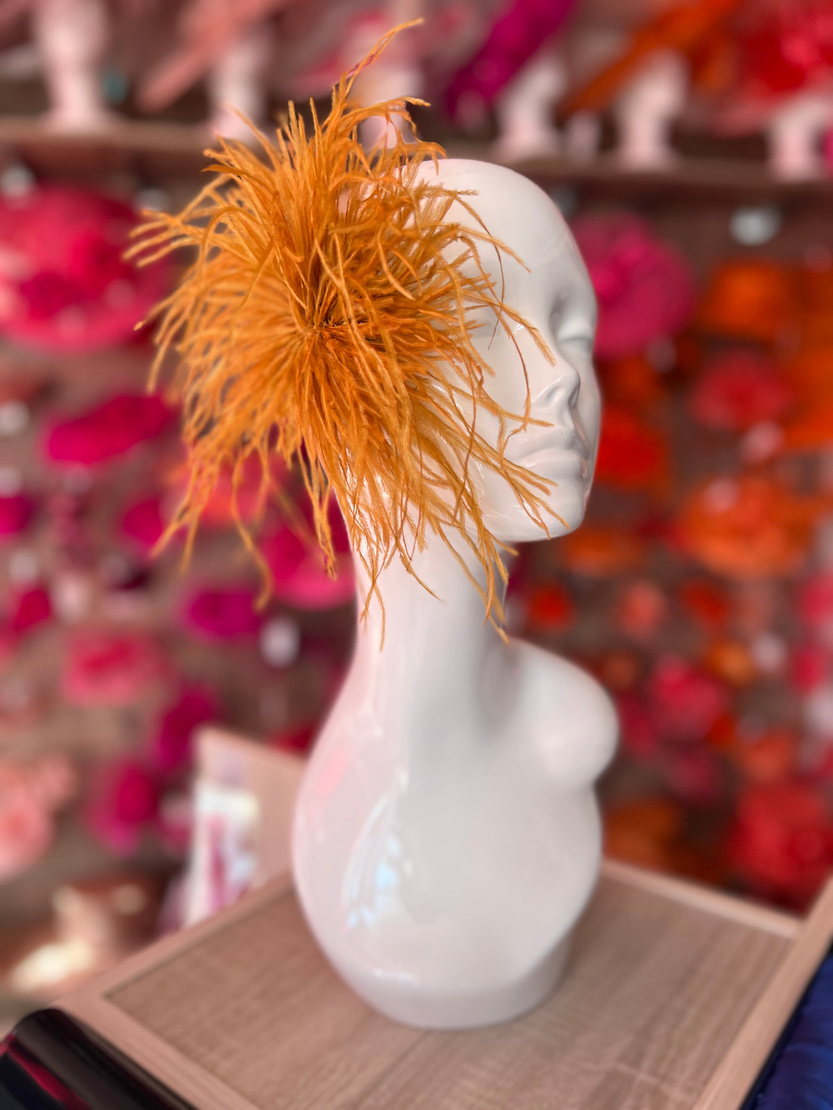 Mustard Wispy Feather  Fascinator Hair Clip