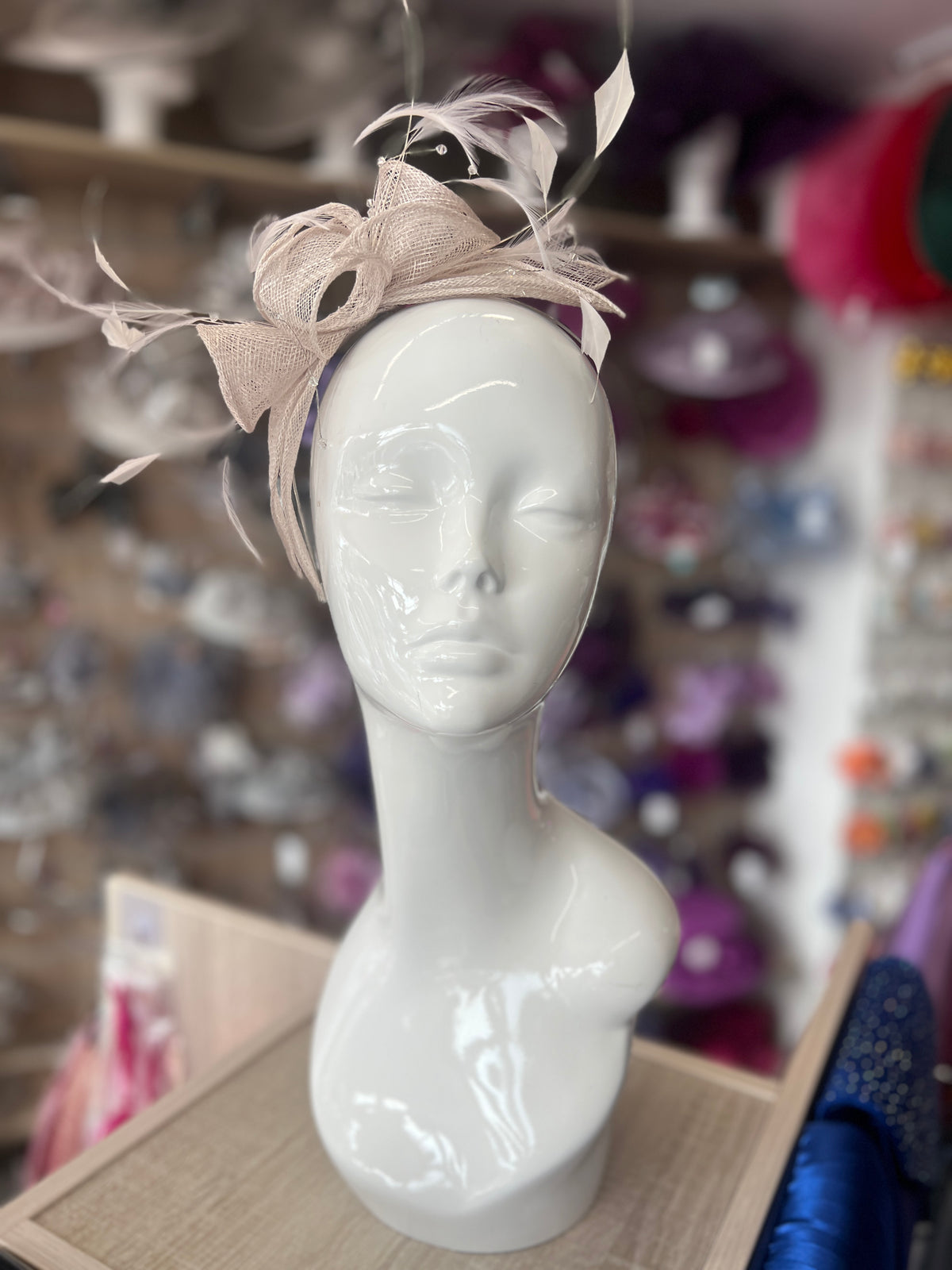 Classic Sinamay Quartz Fascinator