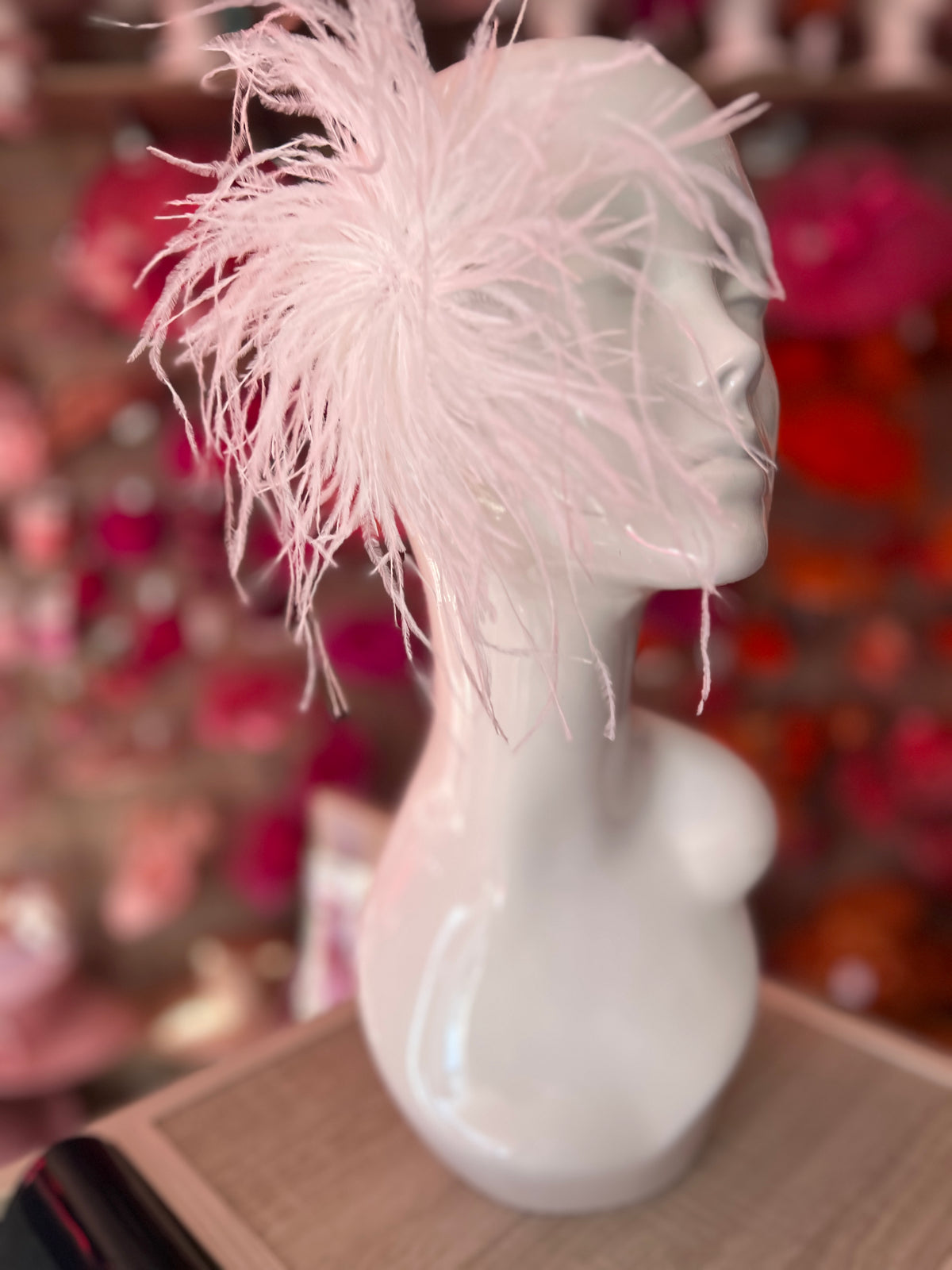 White Wispy Feather  Fascinator Hair Clip