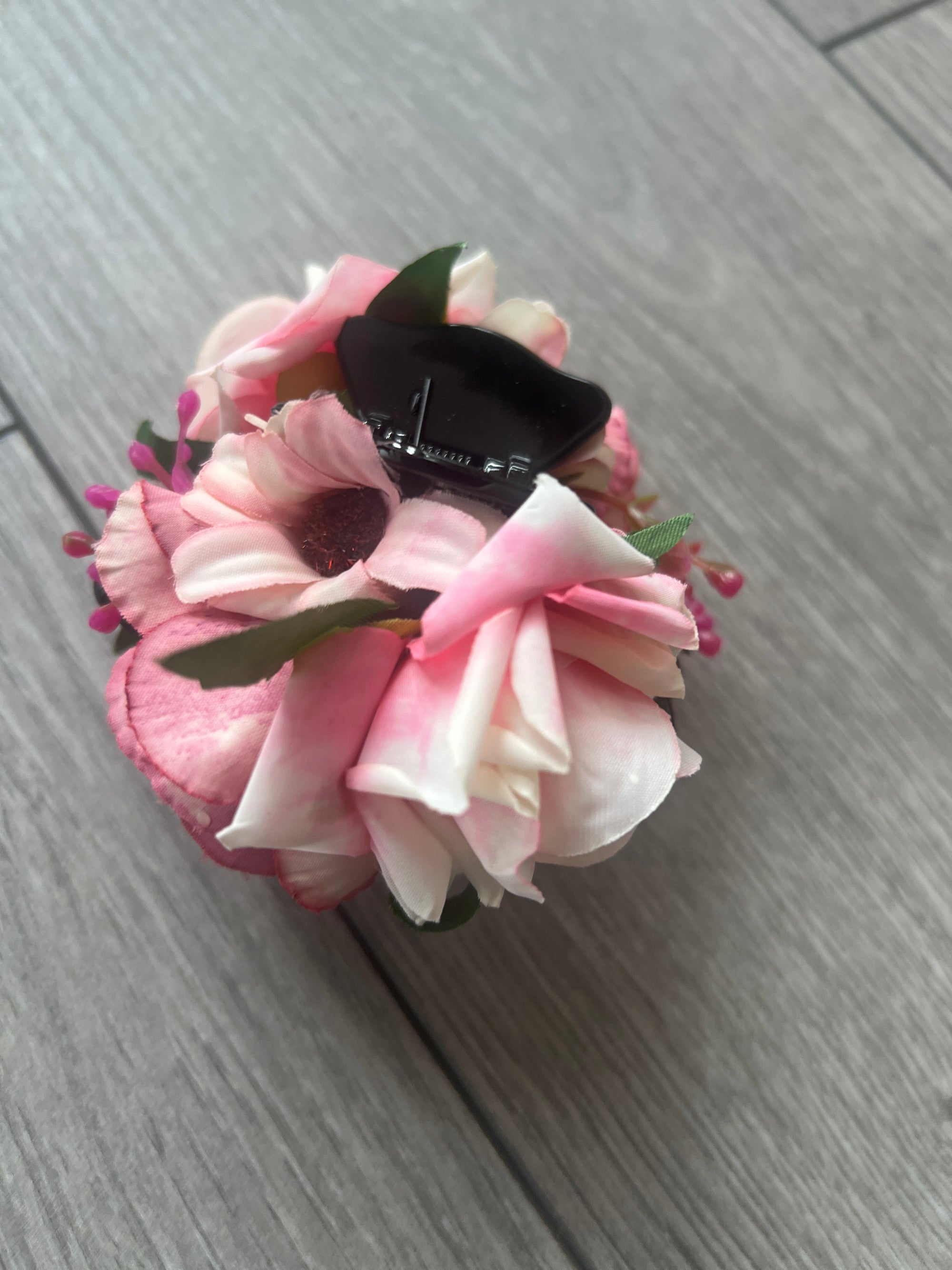 Vintage Rose Hair Flower Pink & Blush Fascinator Hair Claw