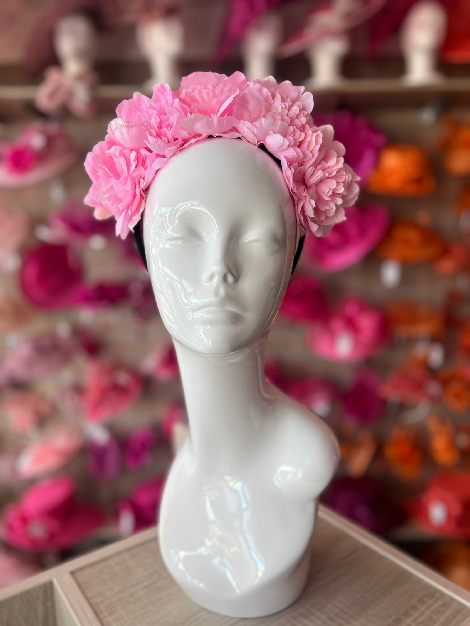 Pink Peony flower Crown Headband
