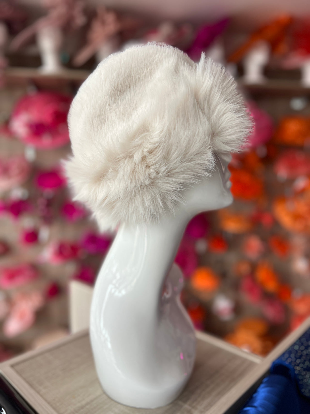 Cream Fur Winter Hat