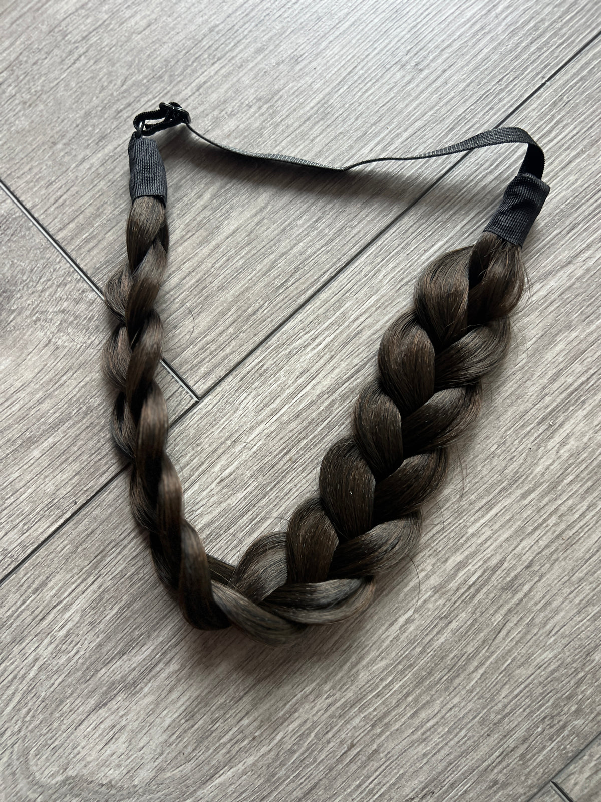 Dark Brown Synthetic Fishtail Braided HeadBand