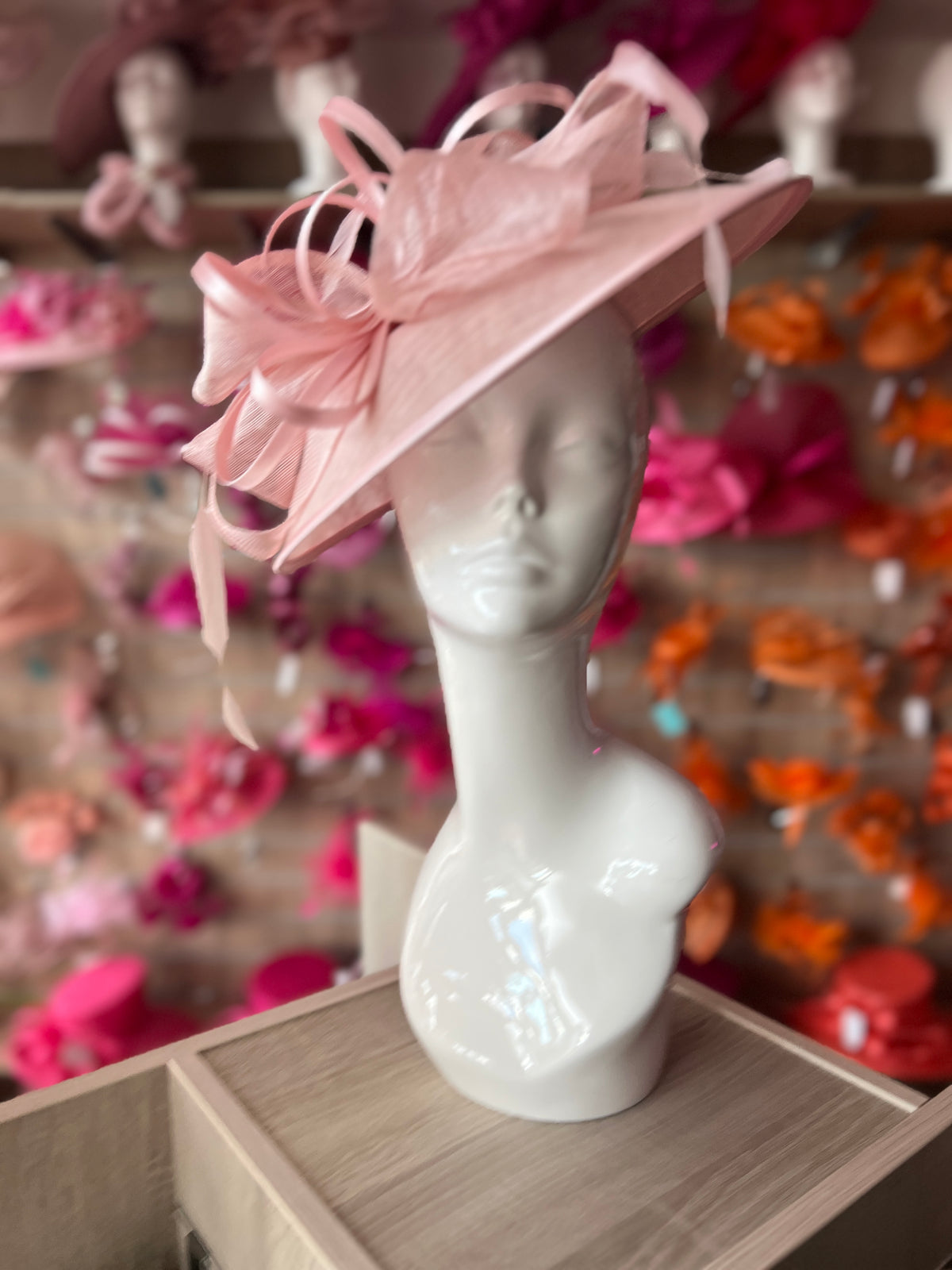 Candy Pink Saucer Hatinator With Decorative Bow