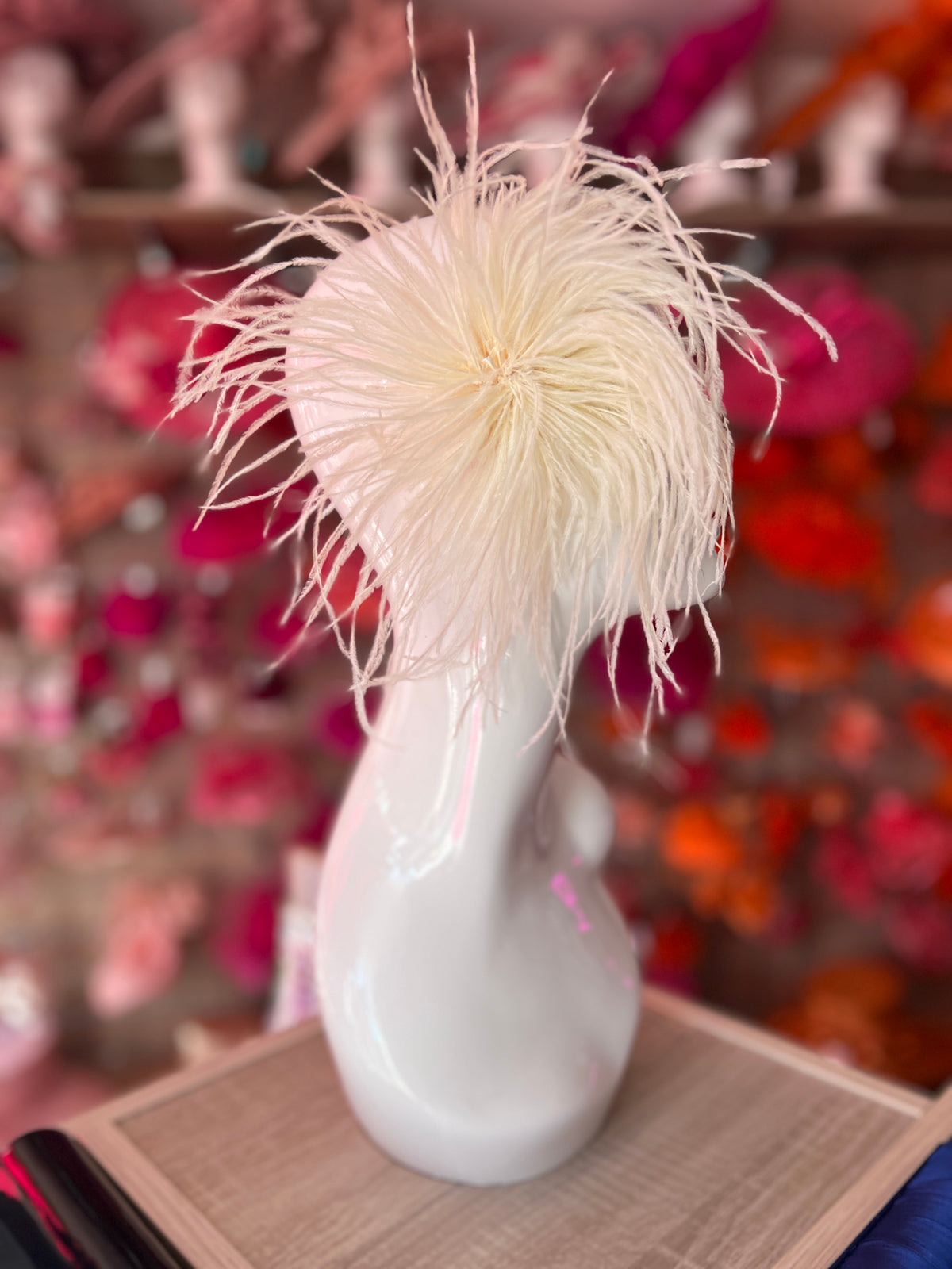 Cream Wispy Feather  Fascinator Hair Clip